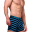 XTREMEN Black/Blue-Striped Microfiber Boxer Brief