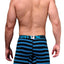 XTREMEN Black/Blue-Striped Microfiber Boxer Brief