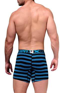 XTREMEN Black/Blue-Striped Microfiber Boxer Brief thumbnail 3