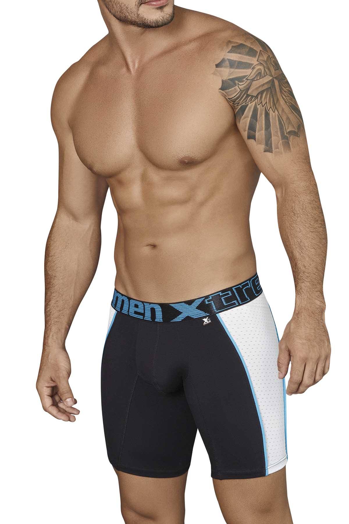 XTREMEN Black/Blue/White Cotton Sport Boxer Brief