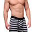 XTREMEN Black/Grey/White Stripe Microfiber Long-Boxer