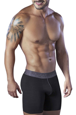 XTREMEN Black Microfiber Jacquard Athletic Boxer Brief thumbnail 2