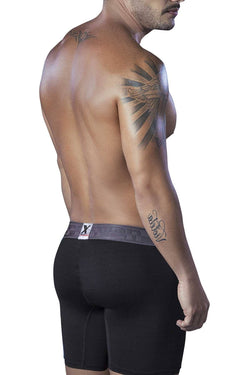 XTREMEN Black Microfiber Jacquard Athletic Boxer Brief thumbnail 3
