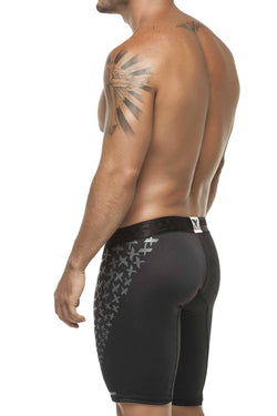 XTREMEN Black Microfiber Sports Long Boxer Brief thumbnail 2