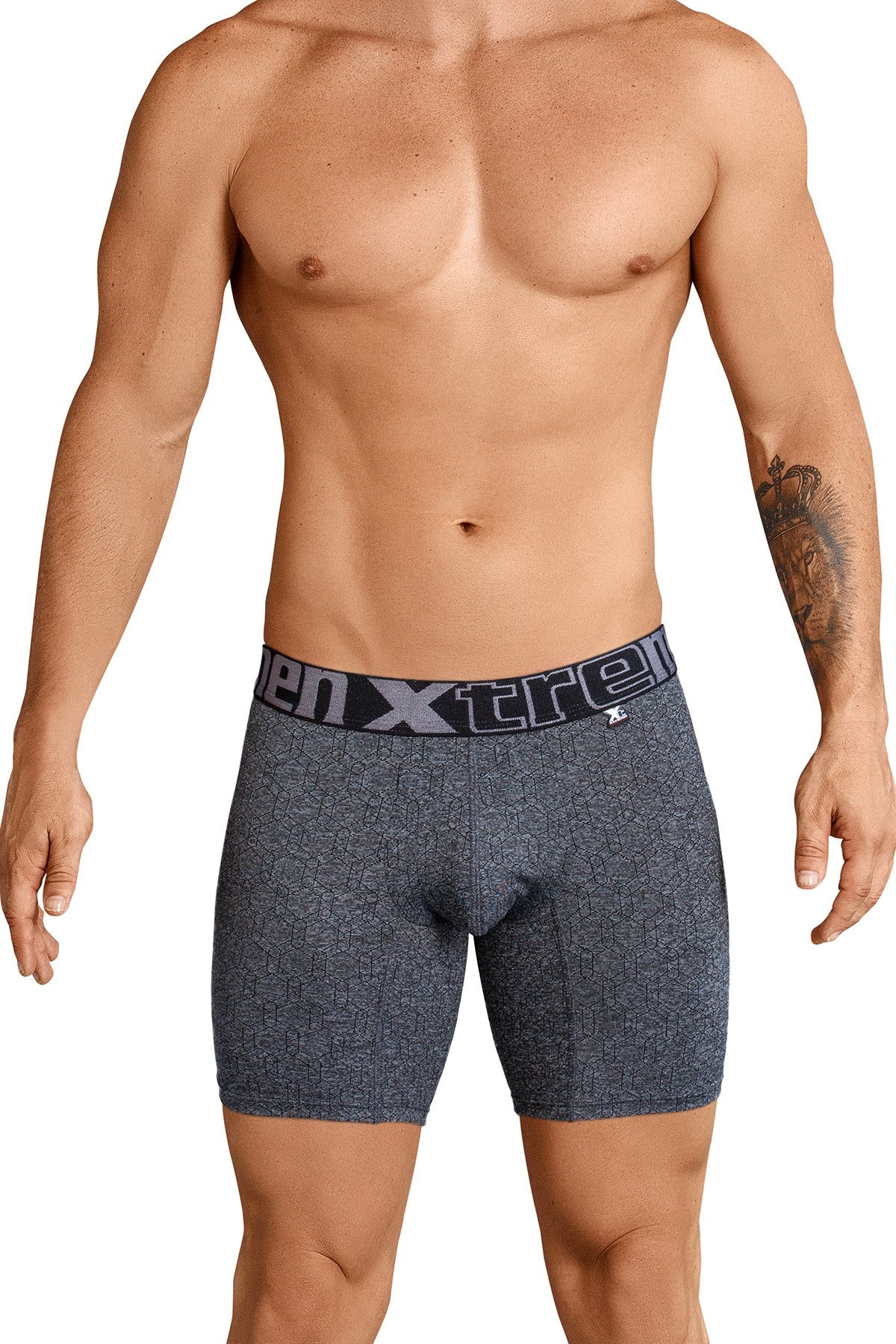 XTREMEN Black Muted Geometric Print Boxer Brief