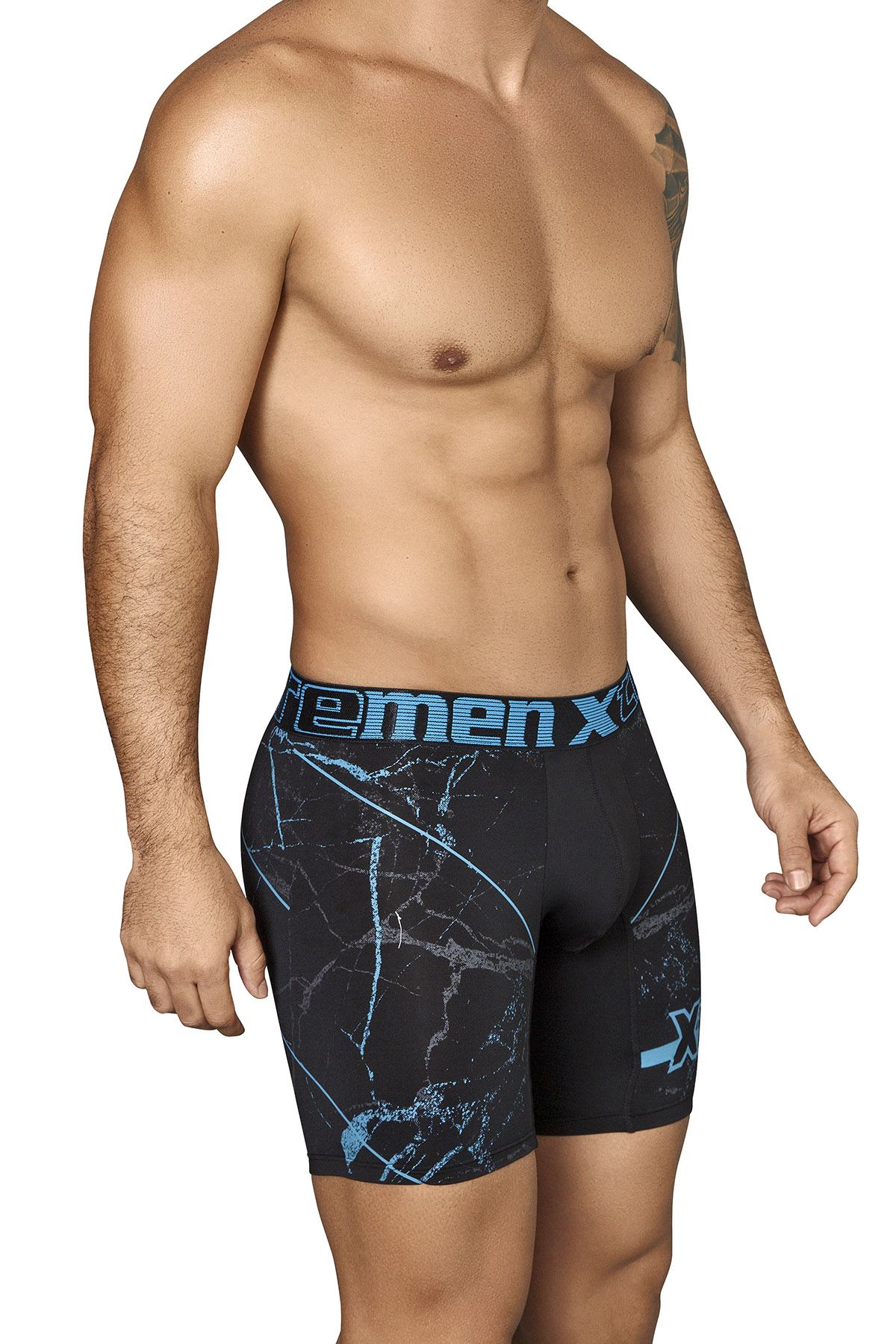 XTREMEN Black/Print Microfiber Boxer Brief