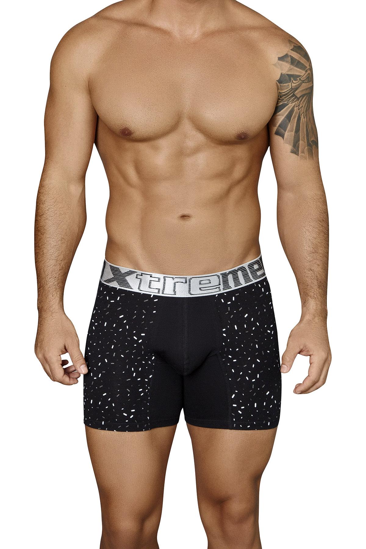XTREMEN Black Sprinkles Printed Cotton Boxer Brief