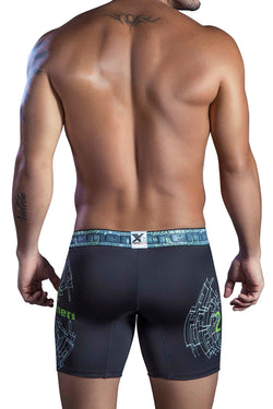XTREMEN Black Web Printed Microfiber Boxer Brief thumbnail 3