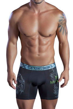XTREMEN Black Web Printed Microfiber Boxer Brief thumbnail 2