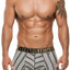 XTREMEN Black/White Stripe Microfiber Boxer Brief