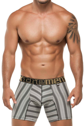 XTREMEN Black/White Stripe Microfiber Boxer Brief