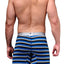 XTREMEN Blue/Black/Grey Stripe Microfiber Long-Boxer