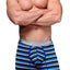XTREMEN Blue/Black/Grey Stripe Microfiber Long-Boxer