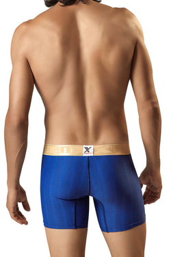 XTREMEN Blue/Gold Mesh-Stripe Microfiber Boxer Brief thumbnail 2