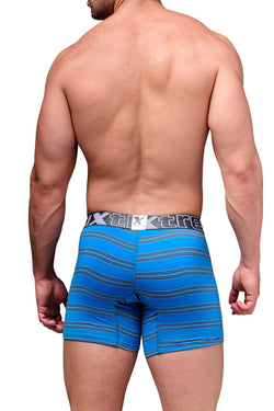 XTREMEN Blue/Grey-Striped Microfiber Boxer Brief thumbnail 3