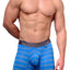 XTREMEN Blue/Light-Grey Stripe Microfiber Classic Boxer Brief