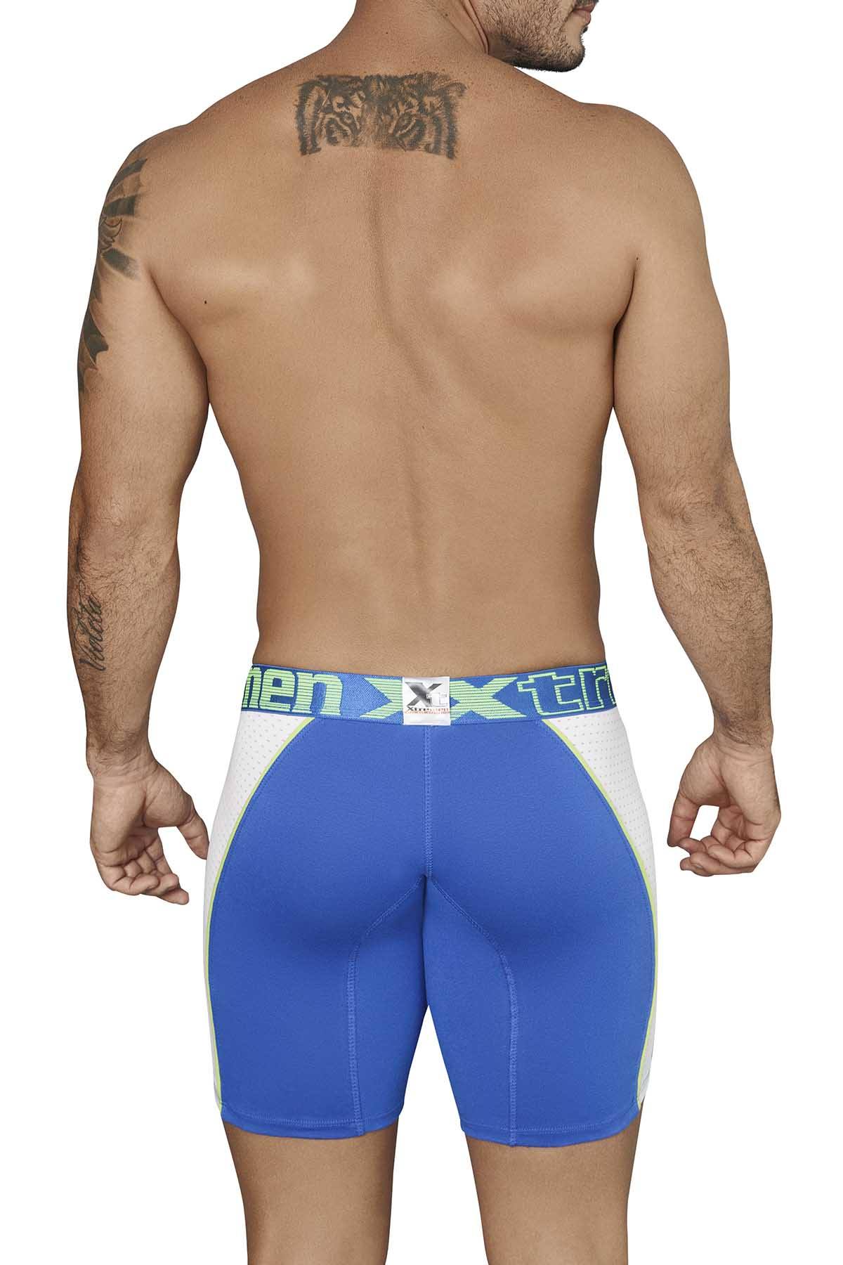 XTREMEN Blue/Lime/White Cotton Sport Boxer Brief