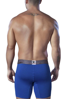 XTREMEN Blue Microfiber Jacquard Athletic Boxer Brief thumbnail 3