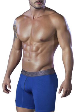XTREMEN Blue Microfiber Jacquard Athletic Boxer Brief thumbnail 2