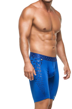 XTREMEN Blue Microfiber Sports Long Boxer Brief thumbnail 1