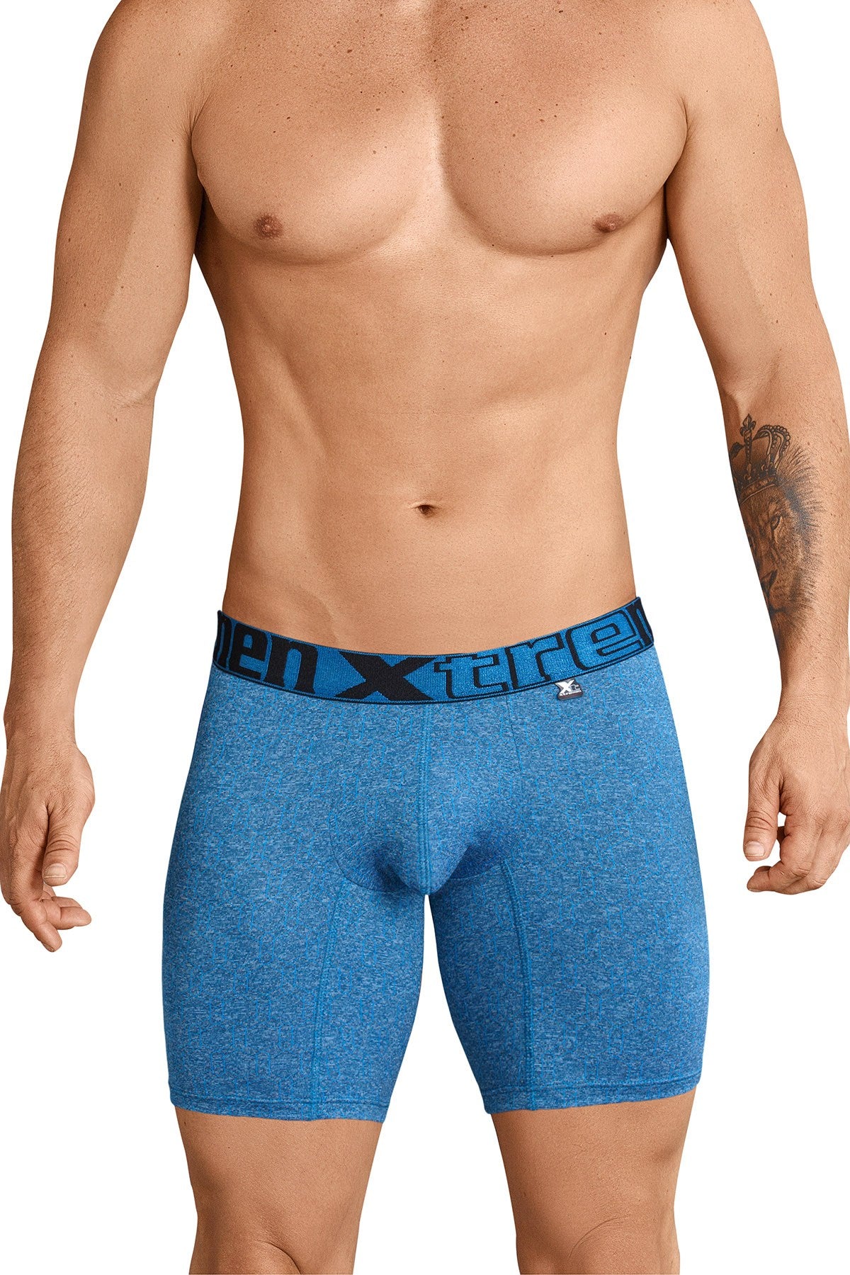 XTREMEN Blue Muted Geometric Print Boxer Brief