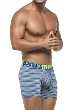 XTREMEN Blue Stripe Microfiber Classic Boxer Brief thumbnail 2