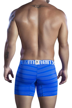 XTREMEN Blue/White Microfiber Small-Stripe Boxer Brief thumbnail 3