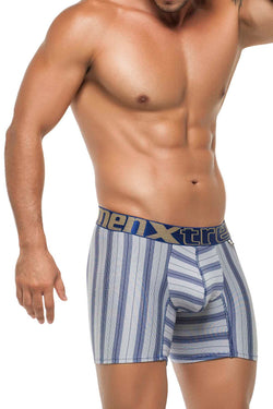 XTREMEN Blue/White Stripe Microfiber Boxer Brief thumbnail 2