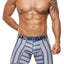 XTREMEN Blue/White Stripe Microfiber Boxer Brief