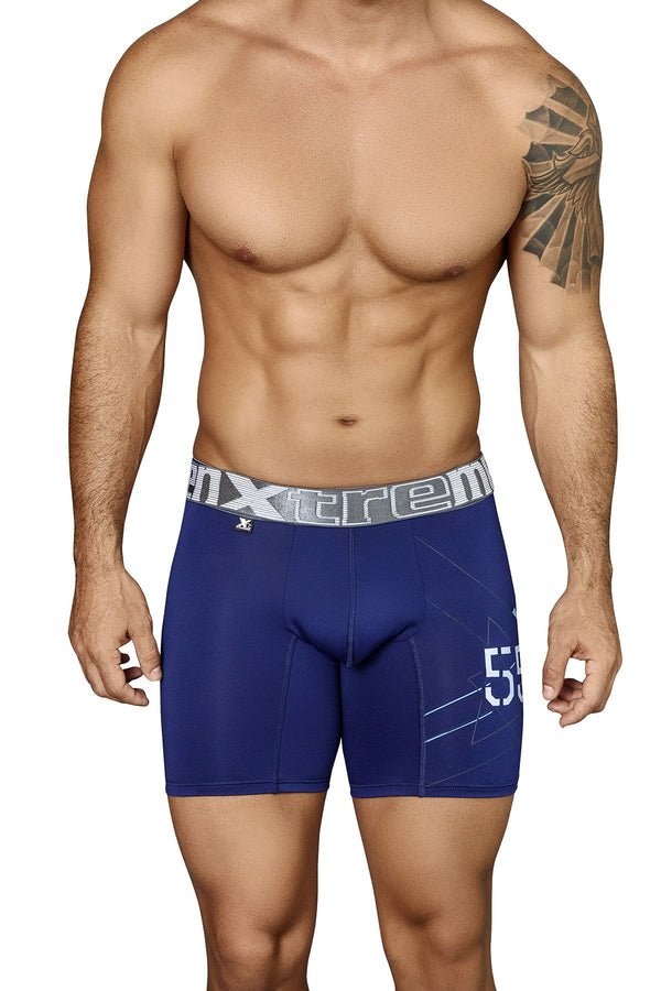 XTREMEN Dark Blue '55' Printed Microfiber Boxer Brief