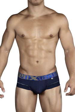 XTREMEN Dark-Blue/Beige Exposed Microfiber Brief thumbnail 1