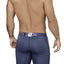 XTREMEN Dark-Blue Jacquard Mini-Print Boxer Brief