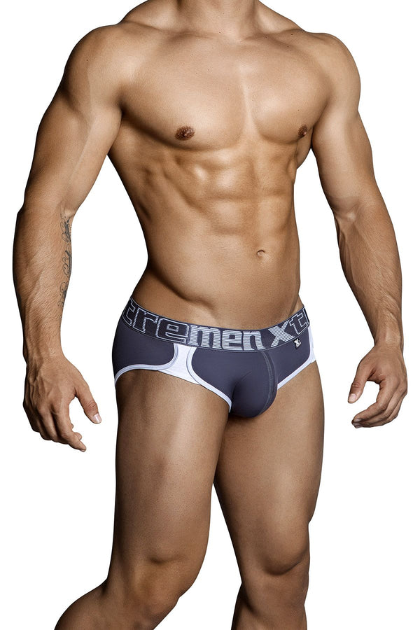 XTREMEN Gray Microfiber/Mesh Brief