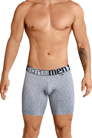 XTREMEN Grey Muted Geometric Print Boxer Brief