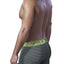 XTREMEN Grey/Neon-Green Sport Performance Breathable Boxer Brief