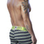 XTREMEN Grey/Neon-Green Striped Sport Performance Breathable Boxer Brie