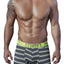 XTREMEN Grey/Neon-Green Striped Sport Performance Breathable Boxer Brie