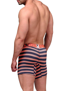 XTREMEN Grey/Orange-Striped Microfiber Boxer Brief thumbnail 2