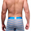 XTREMEN Grey/Turquoise-Stripe Microfiber Boxer Brief