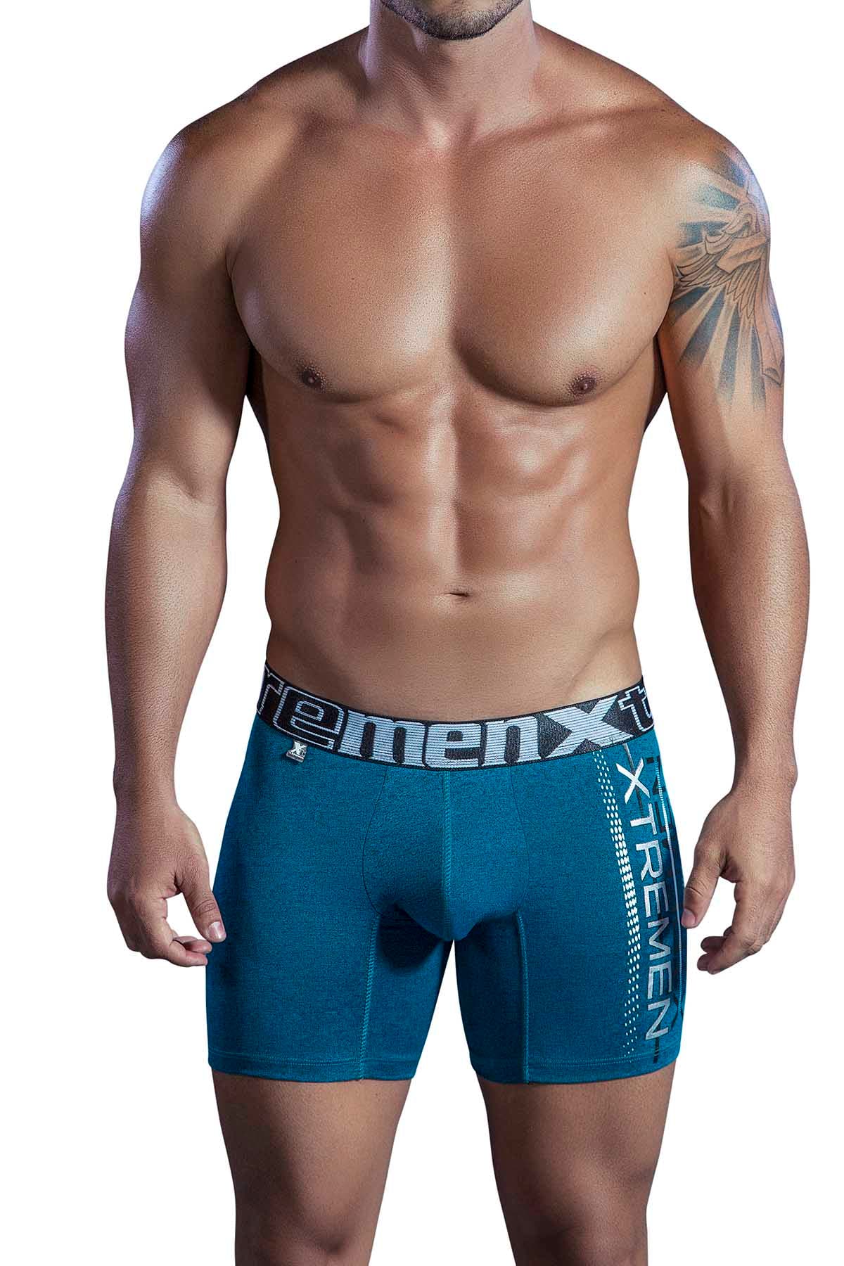 XTREMEN Jade-Green Microfiber Boxer Brief
