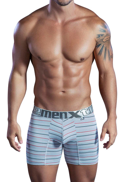 XTREMEN Light-Grey Stripes Microfiber Classic Boxer Brief