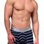 XTREMEN Navy/Silver-Stripe Microfiber Boxer Brief