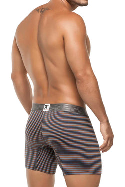 XTREMEN Orange/Navy/White Stripe Microfiber Boxer Brief thumbnail 2