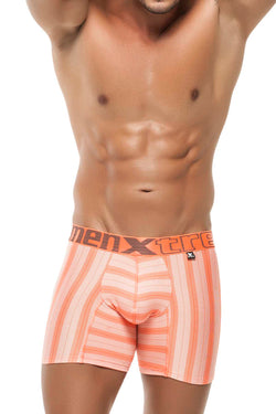 XTREMEN Orange/White Stripe Microfiber Boxer Brief thumbnail 1