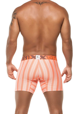 XTREMEN Orange/White Stripe Microfiber Boxer Brief thumbnail 3