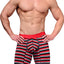 XTREMEN Red/Black/Grey Stripe Microfiber Long-Boxer