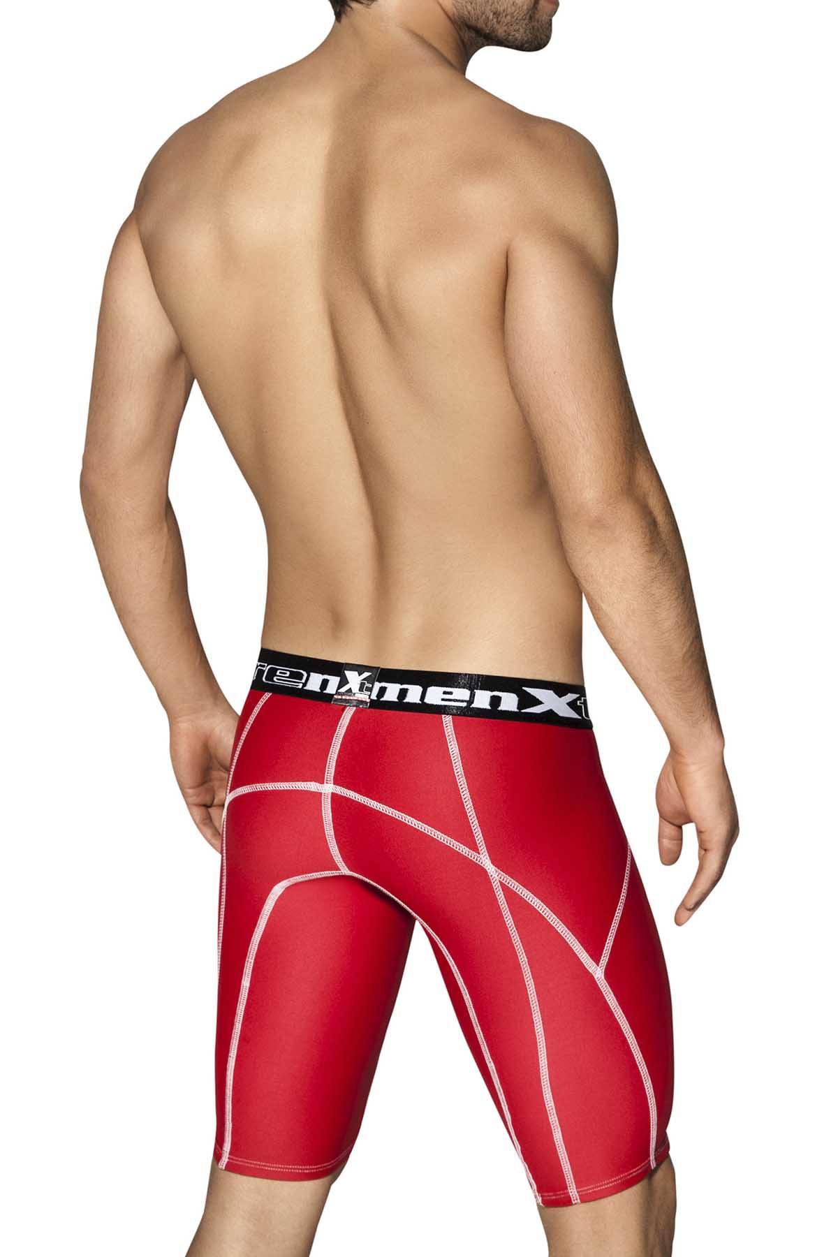 XTREMEN Red Decorative-Stitch Sport Xtreme Long Boxer