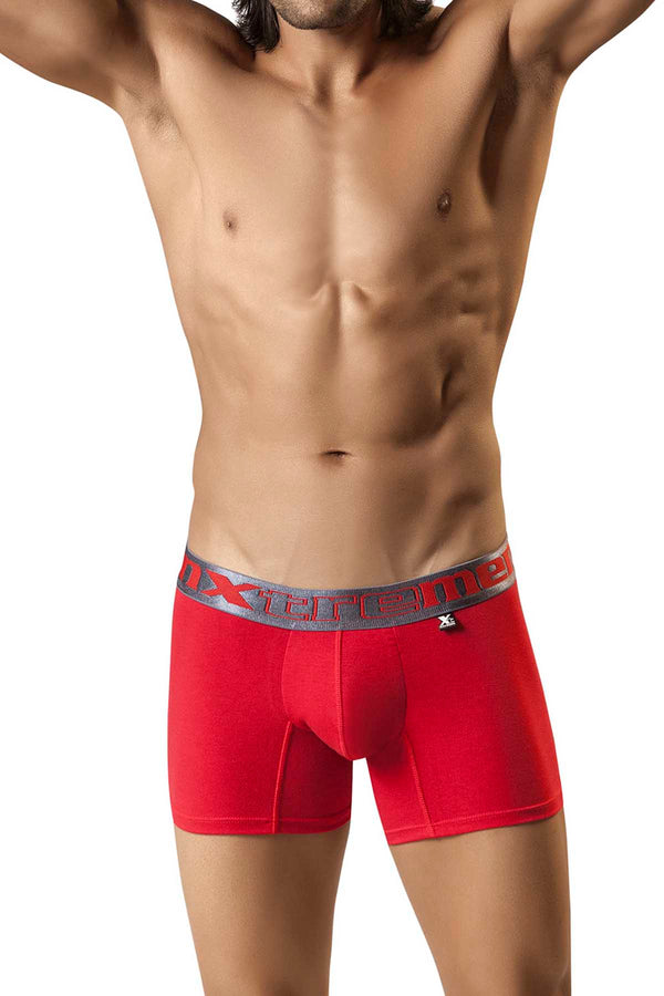 XTREMEN Red/Grey Poly-Cotton Boxer Brief