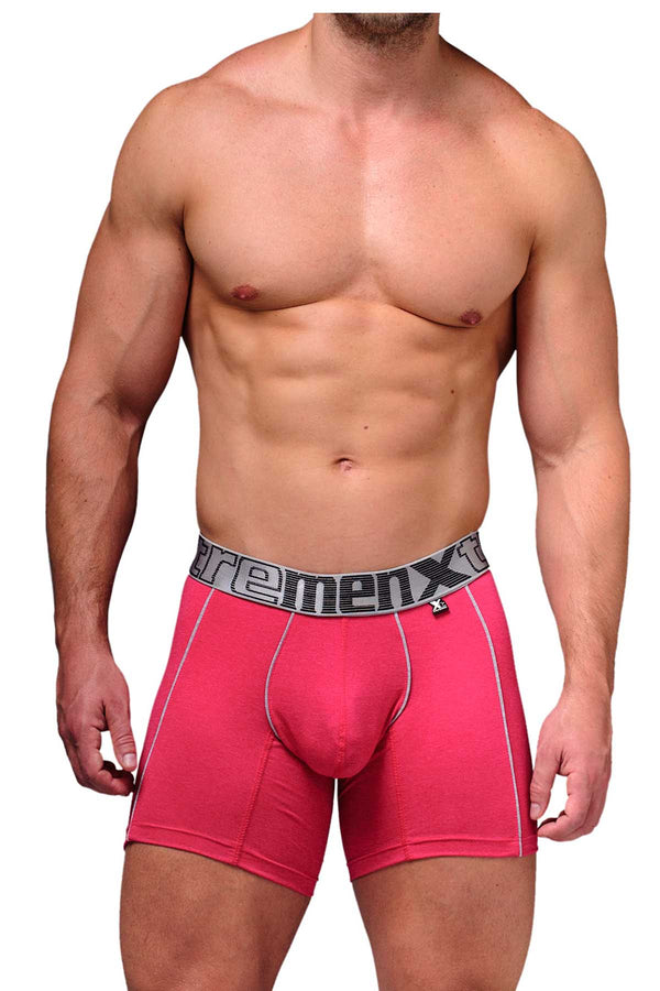 XTREMEN Red/Light-Grey Microfiber Boxer Brief
