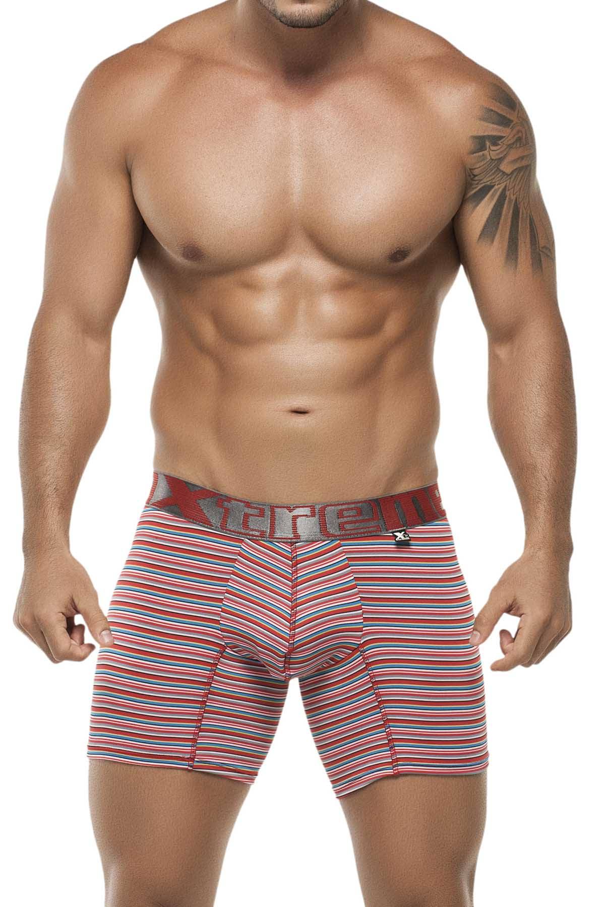 XTREMEN Red Stripe Microfiber Classic Boxer Brief